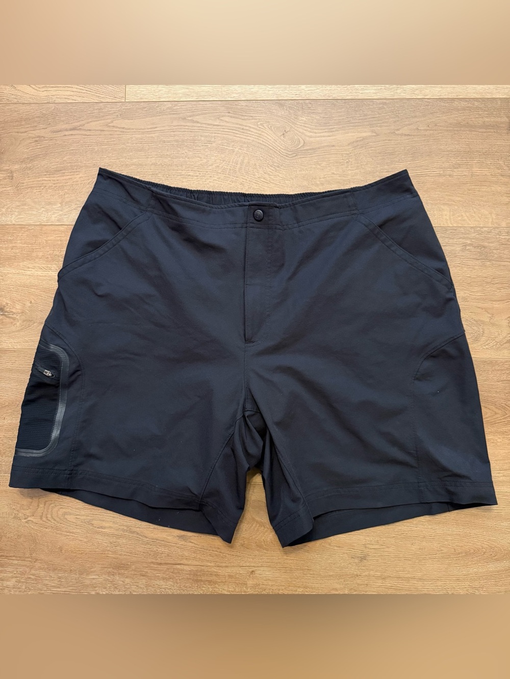 L.L. Bean Men's Lined Padded Cycling Shorts, Black, Zipped Pocket, Size XXL